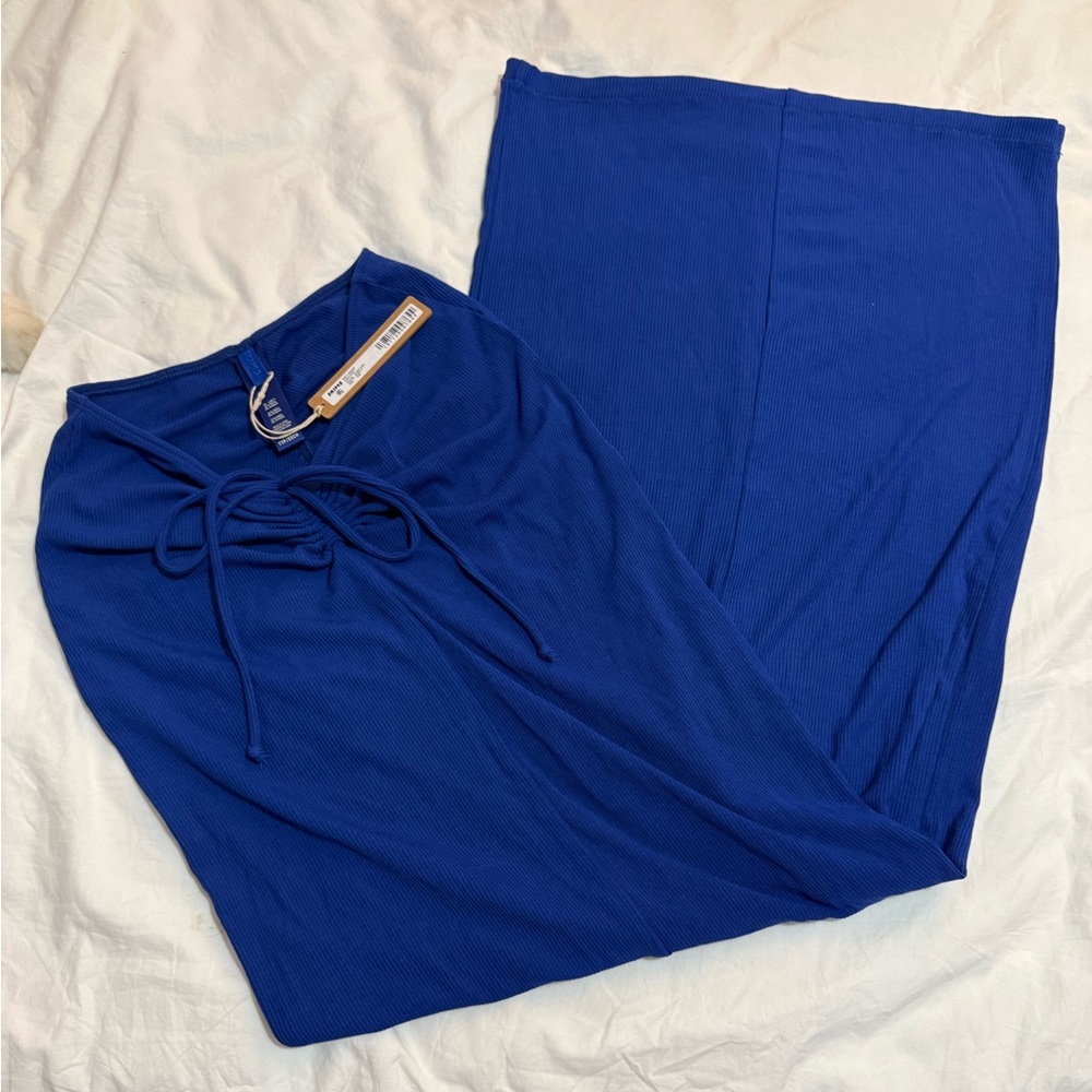Skims cobalt soft lounge maxi skirt